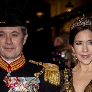 Le prince Frederik et la princesse Mary de Danemark lors de la réception du Nouvel An 2019 au palais Christian VII à Amalienborg à Copenhague, le 1er janvier 2019.