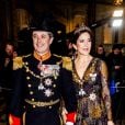 Le prince Frederik et la princesse Mary de Danemark lors de la réception du Nouvel An 2019 au palais Christian VII à Amalienborg à Copenhague, le 1er janvier 2019.
