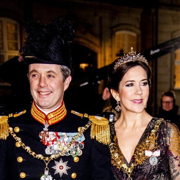 Le prince Frederik et la princesse Mary de Danemark lors de la réception du Nouvel An 2019 au palais Christian VII à Amalienborg à Copenhague, le 1er janvier 2019.