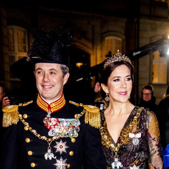 Le prince Frederik et la princesse Mary de Danemark lors de la réception du Nouvel An 2019 au palais Christian VII à Amalienborg à Copenhague, le 1er janvier 2019.