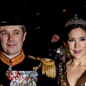 Le prince Frederik et la princesse Mary de Danemark lors de la réception du Nouvel An 2019 au palais Christian VII à Amalienborg à Copenhague, le 1er janvier 2019.