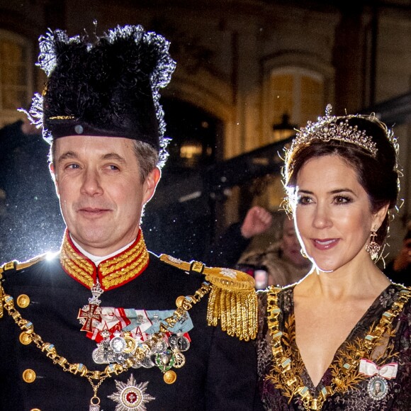 Le prince Frederik et la princesse Mary de Danemark lors de la réception du Nouvel An 2019 au palais Christian VII à Amalienborg à Copenhague, le 1er janvier 2019.