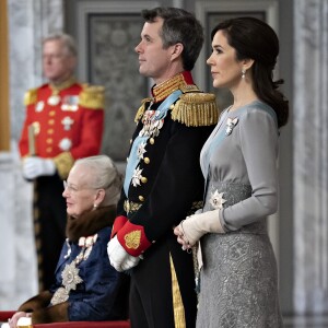 Le prince Frederik et la princesse Mary secondaient la reine Margrethe II de Danemark lors de la réception du nouvel an donnée le 3 janvier 2019 au palais de Christiansborg en l'honneur du corps diplomatique.