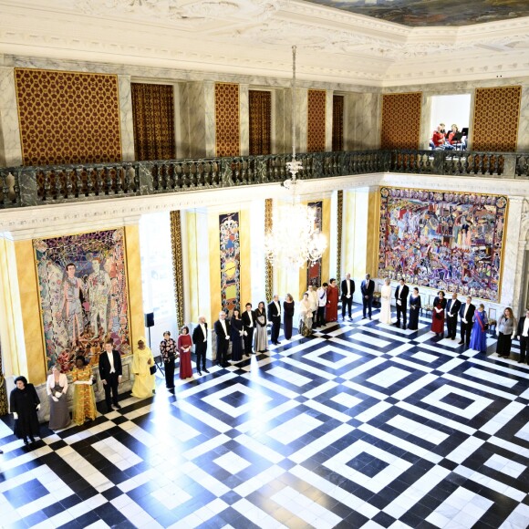 Le prince Frederik et la princesse Mary secondaient la reine Margrethe II de Danemark lors de la réception du nouvel an donnée le 3 janvier 2019 au palais de Christiansborg en l'honneur du corps diplomatique.