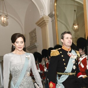 Le prince Frederik et la princesse Mary secondaient la reine Margrethe II de Danemark lors de la réception du nouvel an donnée le 3 janvier 2019 au palais de Christiansborg en l'honneur du corps diplomatique.