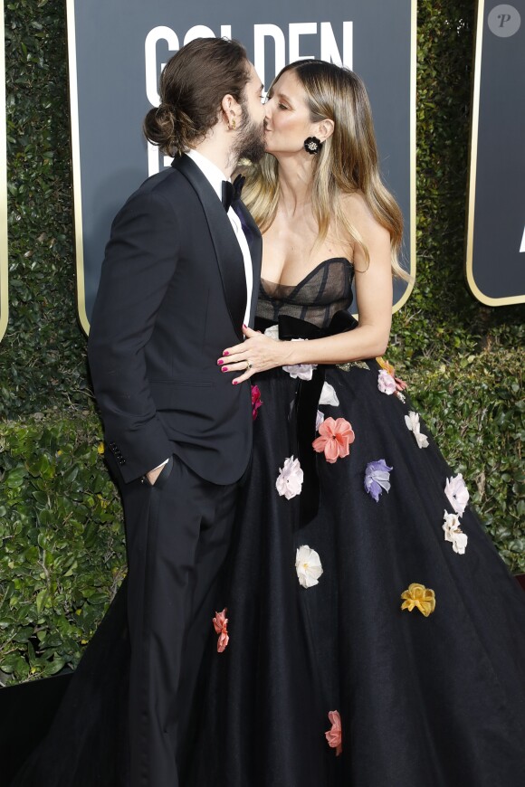 Heidi Klum et son fiancé Tom Kaulitz - 76e cérémonie annuelle des Golden Globe Awards au Beverly Hilton Hotel à Los Angeles, le 6 janver 2019.