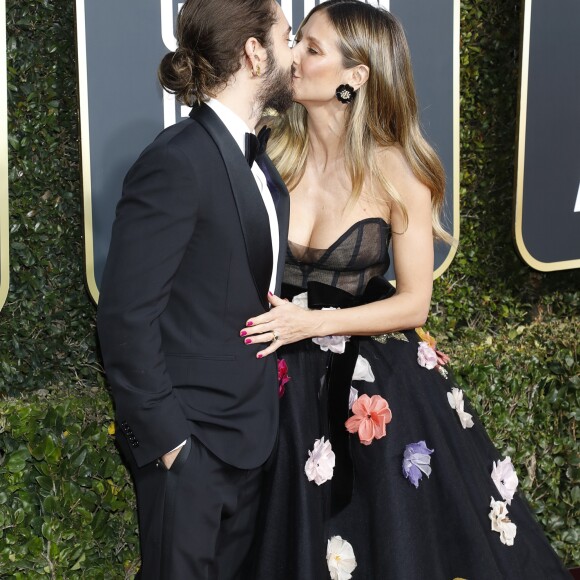 Heidi Klum et son fiancé Tom Kaulitz - 76e cérémonie annuelle des Golden Globe Awards au Beverly Hilton Hotel à Los Angeles, le 6 janver 2019.