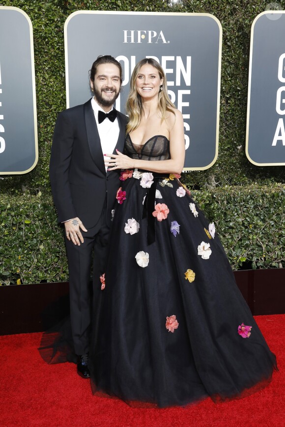Heidi Klum et son fiancé Tom Kaulitz - 76e cérémonie annuelle des Golden Globe Awards au Beverly Hilton Hotel à Los Angeles, le 6 janver 2019.