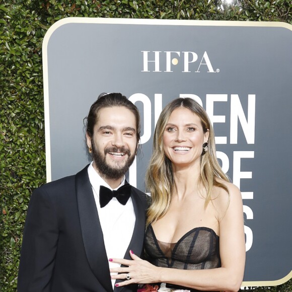 Heidi Klum et son fiancé Tom Kaulitz - 76e cérémonie annuelle des Golden Globe Awards au Beverly Hilton Hotel à Los Angeles, le 6 janver 2019.