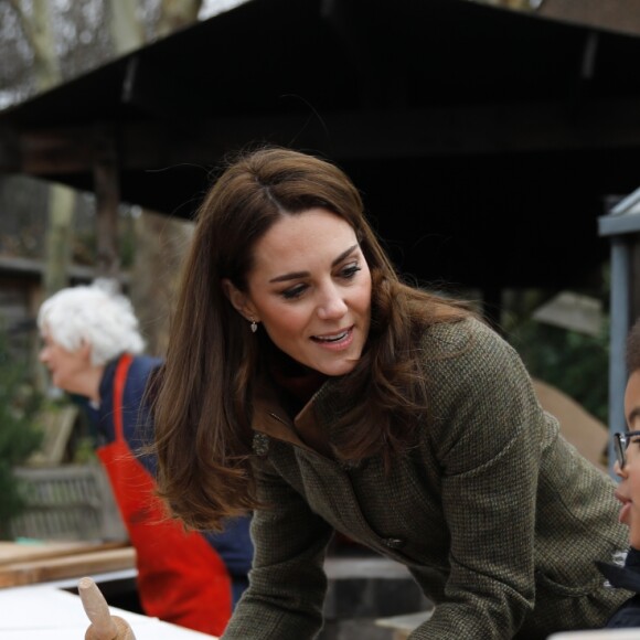 Kate Middleton, duchesse de Cambridge, s'est rendue au King Henry's Walk Garden dans le district d'Islington à Londres, le 15 janvier 2019.