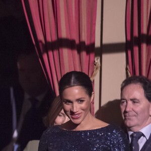 Le prince Harry, duc de Sussex, et Meghan Markle, duchesse de Sussex, enceinte, à la représentation du 10ème anniversaire du spectacle du Cirque du Soleil "Totem" au Royal Albert Hall à Londres, le 16 janvier 2019.