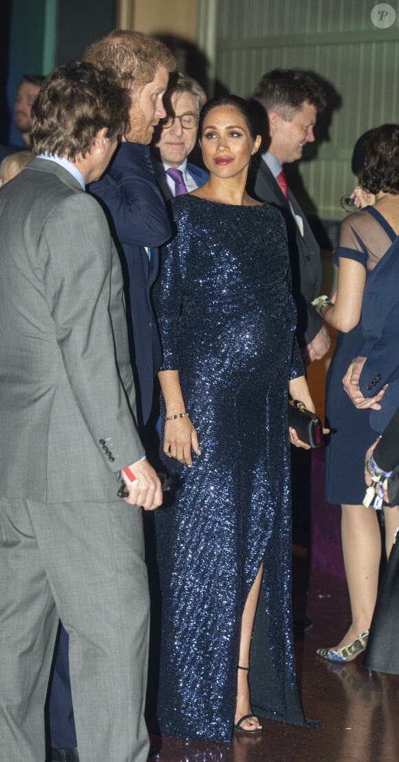 Le prince Harry, duc de Sussex, et Meghan Markle, duchesse de Sussex, enceinte, à la représentation du 10ème anniversaire du spectacle du Cirque du Soleil "Totem" au Royal Albert Hall à Londres, le 16 janvier 2019.
