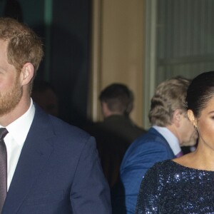 Le prince Harry, duc de Sussex, et Meghan Markle, duchesse de Sussex, enceinte, à la représentation du 10ème anniversaire du spectacle du Cirque du Soleil "Totem" au Royal Albert Hall à Londres, le 16 janvier 2019.