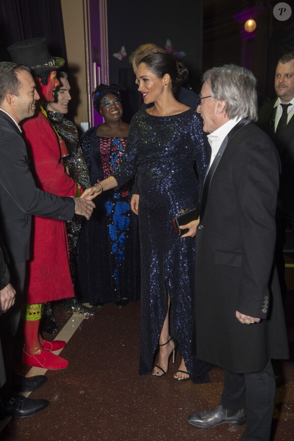 Le prince Harry, duc de Sussex, et Meghan Markle, duchesse de Sussex, enceinte, à la représentation du 10ème anniversaire du spectacle du Cirque du Soleil "Totem" au Royal Albert Hall à Londres, le 16 janvier 2019.