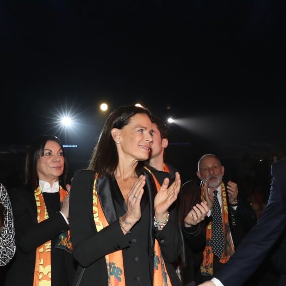 La princesse Stéphanie de Monaco, accompagnée par le prince Albert II de Monaco et son fils Louis Ducruet avec sa fiancée Marie Chevalier, assistait le 17 janvier 2019 à la soirée d'ouverture du 43e Festival international du cirque de Monte-Carlo, sous le chapiteau de Fontvieille. © Jean-Charles Vinaj/Pool Monaco/Bestimage