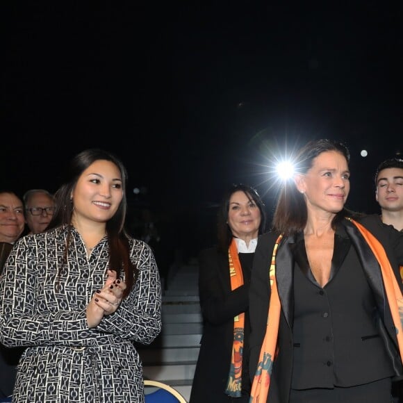 La princesse Stéphanie de Monaco, accompagnée par le prince Albert II de Monaco et son fils Louis Ducruet avec sa fiancée Marie Chevalier, assistait le 17 janvier 2019 à la soirée d'ouverture du 43e Festival international du cirque de Monte-Carlo, sous le chapiteau de Fontvieille. © Jean-Charles Vinaj/Pool Monaco/Bestimage