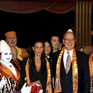 La princesse Stéphanie de Monaco a assisté en compagnie du prince Albert II et de Louis Ducruet avec sa fiancée Marie à la soirée d'ouverture du 43e Festival international du cirque de Monte-Carlo sous le chapiteau de Fontvieille à Monaco le 17 janvier 2019. © Jean-François Ottonello/Nice-Matin/Bestimage