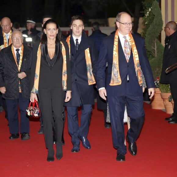 La princesse Stéphanie de Monaco a assisté en compagnie du prince Albert II et de Louis Ducruet avec sa fiancée Marie à la soirée d'ouverture du 43e Festival international du cirque de Monte-Carlo sous le chapiteau de Fontvieille à Monaco le 17 janvier 2019. © Jean-François Ottonello/Nice-Matin/Bestimage