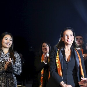 La princesse Stéphanie de Monaco a assisté en compagnie du prince Albert II et de Louis Ducruet avec sa fiancée Marie à la soirée d'ouverture du 43e Festival international du cirque de Monte-Carlo sous le chapiteau de Fontvieille à Monaco le 17 janvier 2019. © Jean-François Ottonello/Nice-Matin/Bestimage