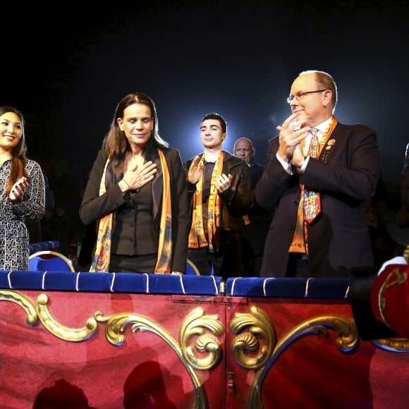 La princesse Stéphanie de Monaco a assisté en compagnie du prince Albert II et de Louis Ducruet avec sa fiancée Marie à la soirée d'ouverture du 43e Festival international du cirque de Monte-Carlo sous le chapiteau de Fontvieille à Monaco le 17 janvier 2019. © Jean-François Ottonello/Nice-Matin/Bestimage