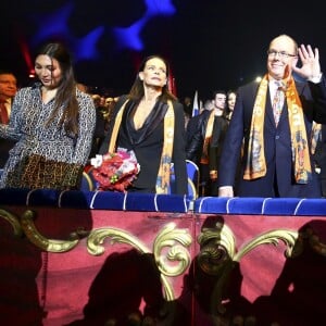 La princesse Stéphanie de Monaco a assisté en compagnie du prince Albert II et de Louis Ducruet avec sa fiancée Marie à la soirée d'ouverture du 43e Festival international du cirque de Monte-Carlo sous le chapiteau de Fontvieille à Monaco le 17 janvier 2019. © Jean-François Ottonello/Nice-Matin/Bestimage