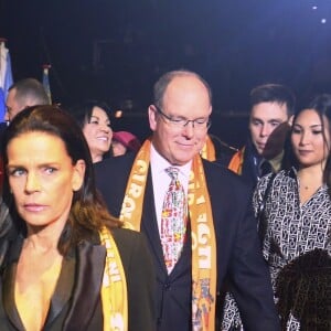 La princesse Stéphanie de Monaco a assisté en compagnie du prince Albert II et de Louis Ducruet avec sa fiancée Marie à la soirée d'ouverture du 43e Festival international du cirque de Monte-Carlo sous le chapiteau de Fontvieille à Monaco le 17 janvier 2019. © Jean-François Ottonello/Nice-Matin/Bestimage