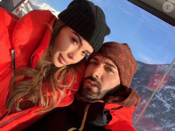 Nabilla au ski en Autriche, le 20 janvier 2019. Ici avec son fiancé Thomas Vergara !