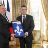 Le président Emmanuel Macron reçoit M. François Legault, nouveau Premier ministre du Québec au palais de l'Elysée à Paris le 21 janvier 2019. Gilles Rolle / Pool / Bestimage