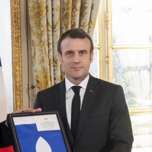 Le président Emmanuel Macron reçoit M. François Legault, nouveau Premier ministre du Québec au palais de l'Elysée à Paris le 21 janvier 2019. Gilles Rolle / Pool / Bestimage