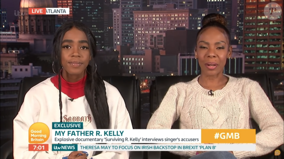 Andrea Kelly et sa fille Joann dans "Good Morning Britain", le 21 janvier 2019.