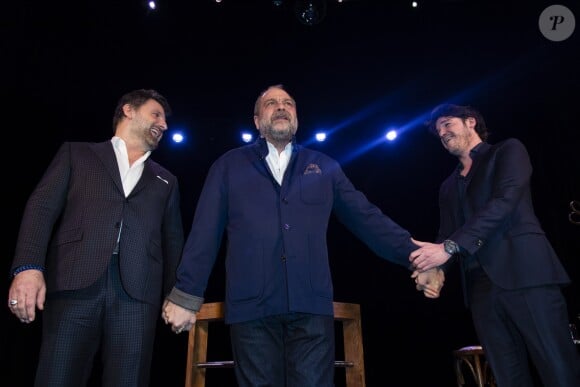 Exclusif - Philippe Lellouche (metteur en scène), Eric Dupond-Moretti, Hadrien Raccah - Eric Dupond-Moretti à la barre au théâtre de la Madeleine à Paris le 22 janvier 2019. © Pierre Perusseau/Bestimage