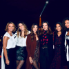 Iris Mittenaere entourée de Sylvie Tellier, Laury Thilleman, Marine Lorphelin, Vaimalama Chaves, Flora Coquerel et Malika Ménard pour son anniversaire, le 25 janvier 2019 sur les Champs-Elysées.
