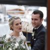 Exclusif - Matthew Lewis (alias Neville Londubat dans "Harry Potter") et Angela Jones se sont mariés à Portofino, Italy, le 28 mai 2018.