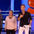 Cyril Féraud présente ses parents Dominique et Michel à l'antenne de son jeu "Slam" (France 3) lundi 28 janvier 2019.