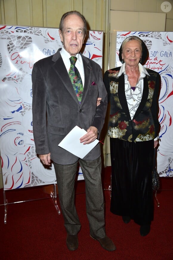 Le comte de Paris, Henri d'Orléans, et la princesse Micaela Cousino Quinones de Leon lors du 30e Gala de l'Aide à l'Enfant Réfugié à la Salle Gaveau à Paris le 5 octobre 2015.