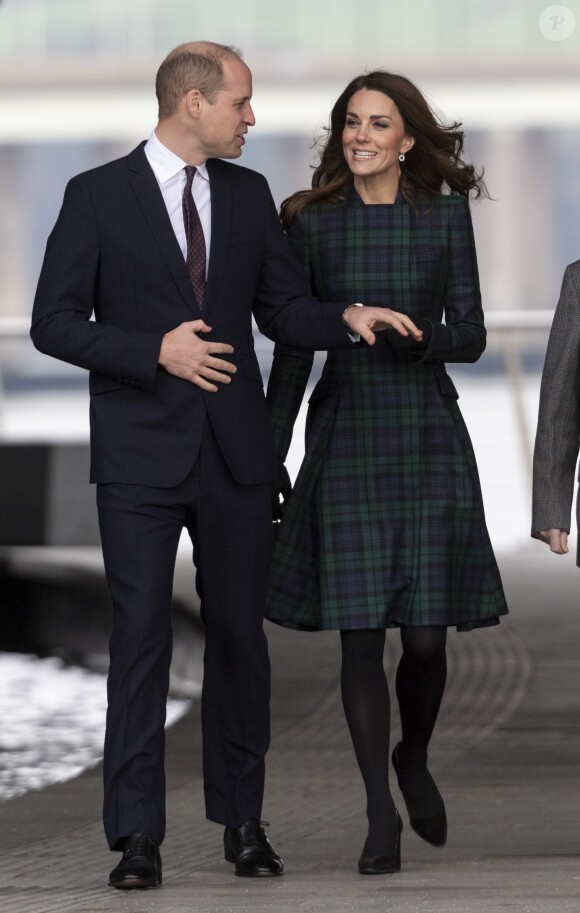 Le prince William, duc de Cambridge, et Catherine Kate Middleton (Comtesse de Strathearn en Ecosse) arrivent à Dundee pour l'inauguration du musée du design V&A, Ecosse le 29 janvier 2019.