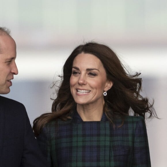 Le prince William, duc de Cambridge, et Catherine Kate Middleton (Comtesse de Strathearn en Ecosse) arrivent à Dundee pour l'inauguration du musée du design V&A, Ecosse le 29 janvier 2019.