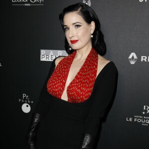 Dita von Teese arrive à la 14ème cérémonie des Globes de Cristal, à la salle Wagram à Paris, le 4 février 2019. © Marc Ausset-Lacroix/Bestimage