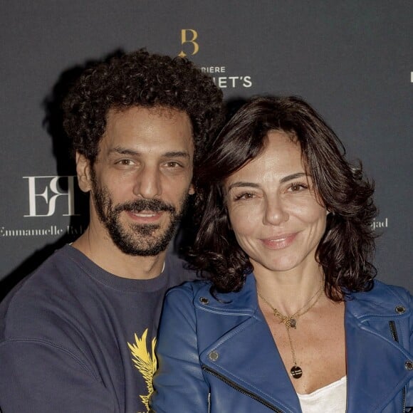Semi Exclusif - Sandra et Tomer Sisley lors du vernissage de l'exposition de Emmanuelle Rybojad au Fouquet's à Paris le 7 février 2019.