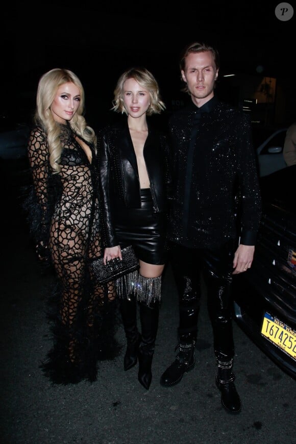 Paris Hilton, Barron Hilton et sa femme Tessa - Arrivée des people au défilé de mode Philipp Plein lors de la fashion week à New York, le 11 février 2019.
