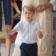  Le prince George de Cambridge au baptême de son petit frère le prince Louis de Cambridge, troisième enfant du prince William et de la duchesse Catherine, le 9 juillet 2018 en la chapelle royale du palais St James à Londres. © i-Images/Pool/eyevine/ABACAPRESS.COM 