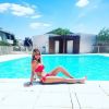Elodie de "Mariés au premier regard 3" au bord de la piscine en Aquitaine - Instagram, 13 juillet 2018