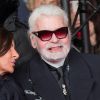 Karl Lagerfeld lors de l'illumination des Champs-Elysées à l'ocassion des Fêtes de Noël. Paris, le 22 novembre 2018.
