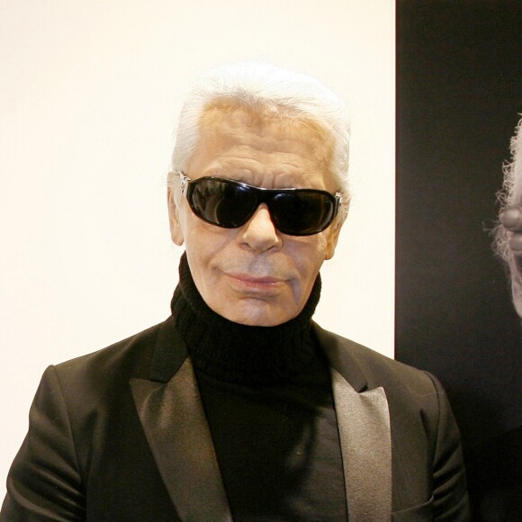 Portrait de Karl Lagerfeld Soiree "Autoportraits de mode" au grand magasin" le Bon Marche", Paris, le 28 février 2007.