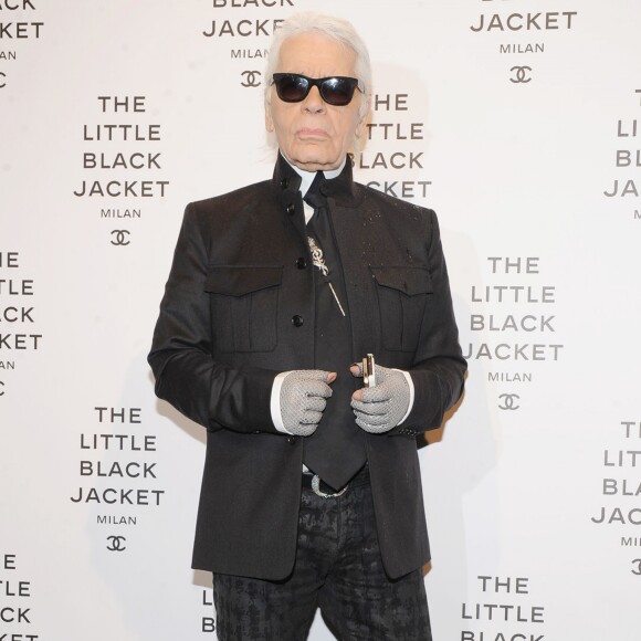 Karl Lagerfeld - Exposition "The Little Black Jacket" (Chanel) a Milan, le 4 avril 2013.