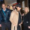 Meghan Markle, duchesse de Sussex, enceinte, à la sortie de son hôtel à New York City, New York, Etats-Unis, le 20 février 2019.