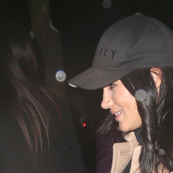Meghan Markle, duchesse de Sussex, enceinte, à la sortie de son hôtel à New York City, New York, Etats-Unis, le 20 février 2019.