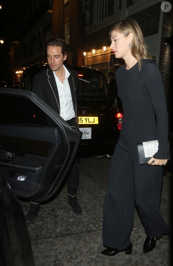 Exclusif - Maria Sharapova et son nouveau compagnon Alexander Gilkes à la sortie de la soirée caritative "Uganda Vogue Charity Evening" à Londres, le 19 octobre 2018.