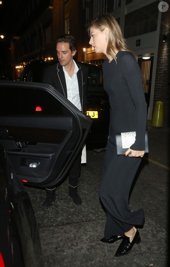 Exclusif - Maria Sharapova et son nouveau compagnon Alexander Gilkes à la sortie de la soirée caritative "Uganda Vogue Charity Evening" à Londres, le 19 octobre 2018.