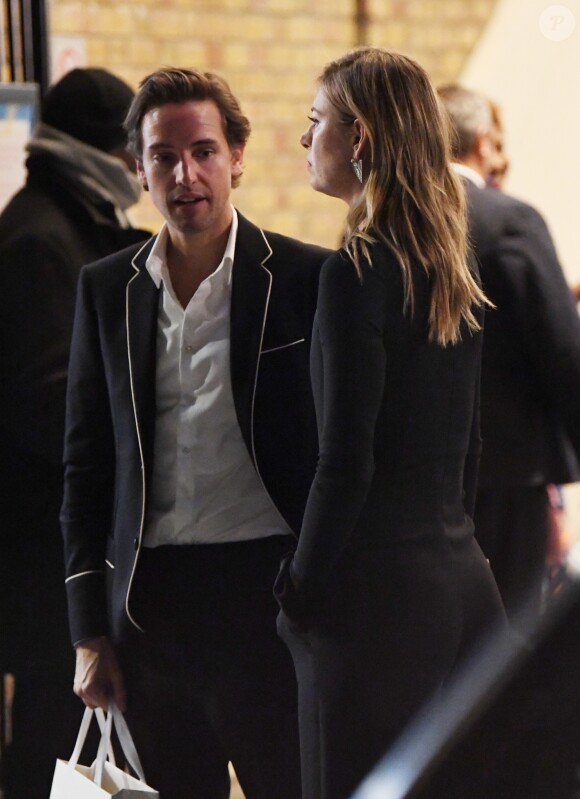 Exclusif - Maria Sharapova et son nouveau compagnon Alexander Gilkes à la sortie de la soirée caritative "Uganda Vogue Charity Evening" à Londres, le 19 octobre 2018.